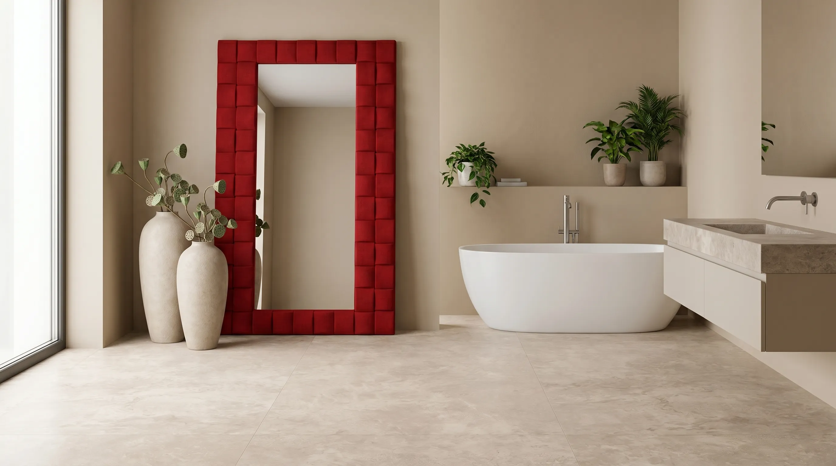 Элизиан Травертини Бежевый Сатинированный 600X1200 — интерьер 7