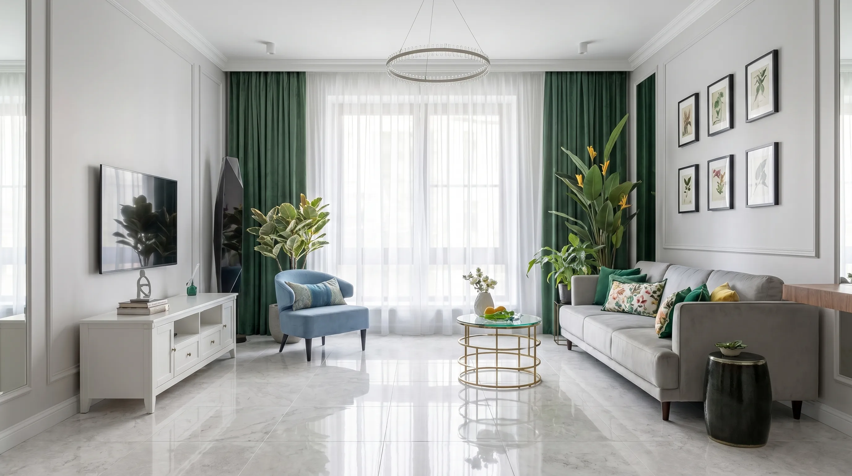 Элизиан Травертини Бланк Глянцевый 600X1200 — интерьер 2