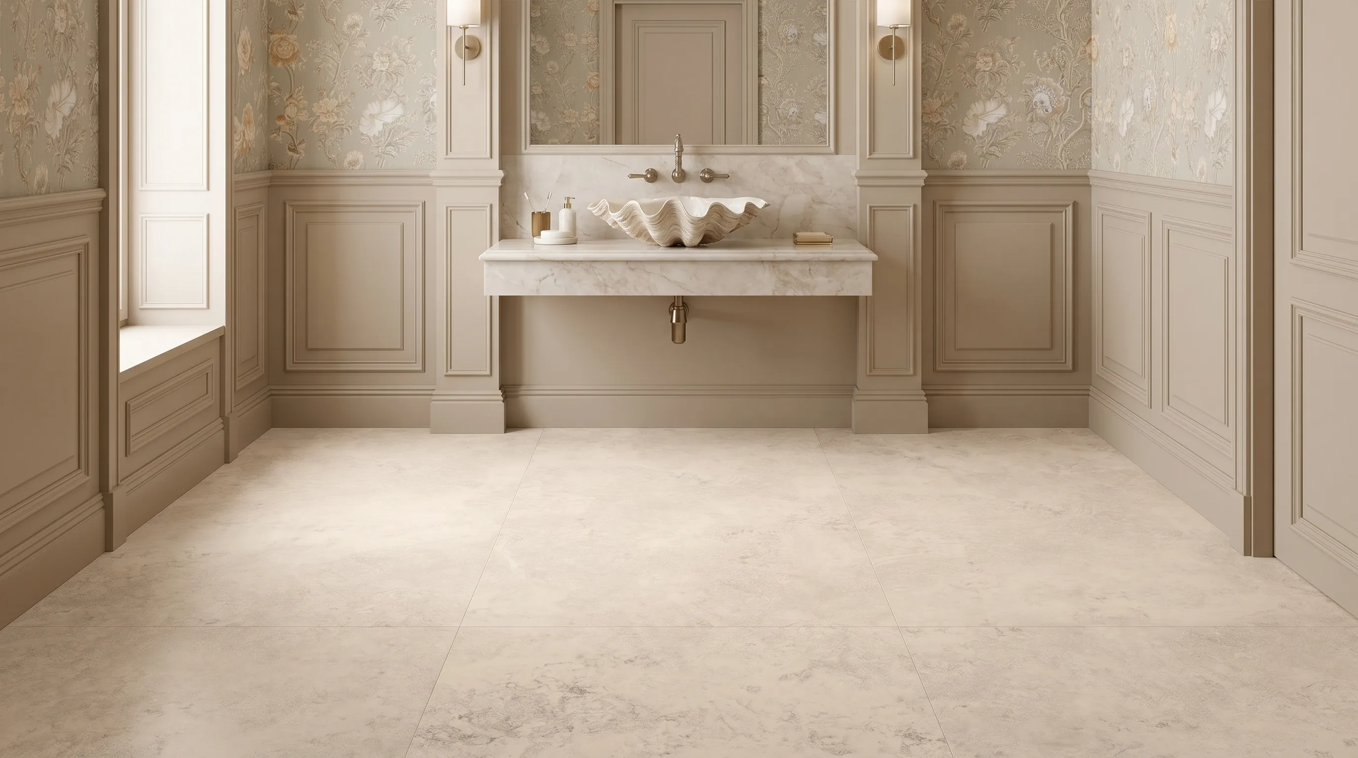 Элизиан Травертини Кремовый Натуральный 600X1200 — интерьер 8