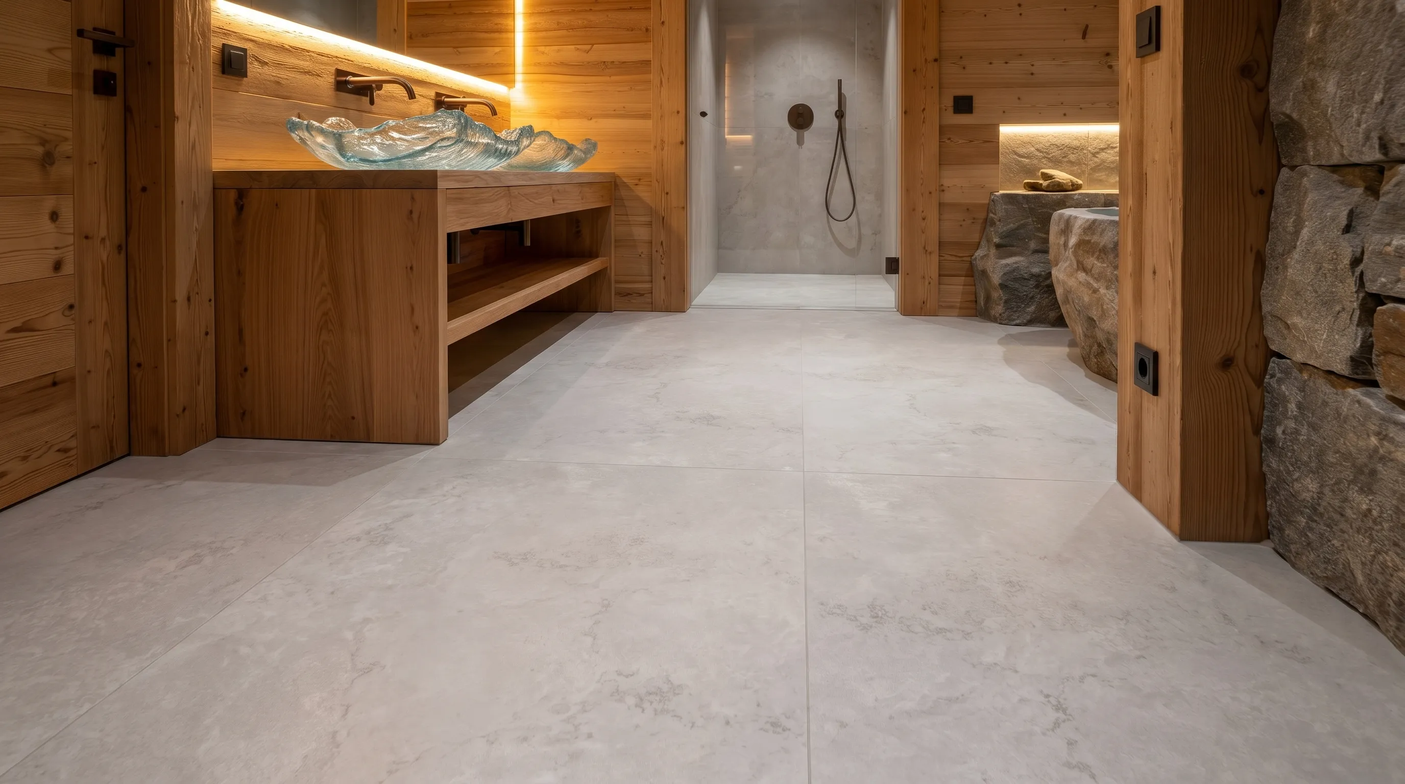 Элизиан Травертини Дженере Сатинированный 600X1200 — интерьер 5