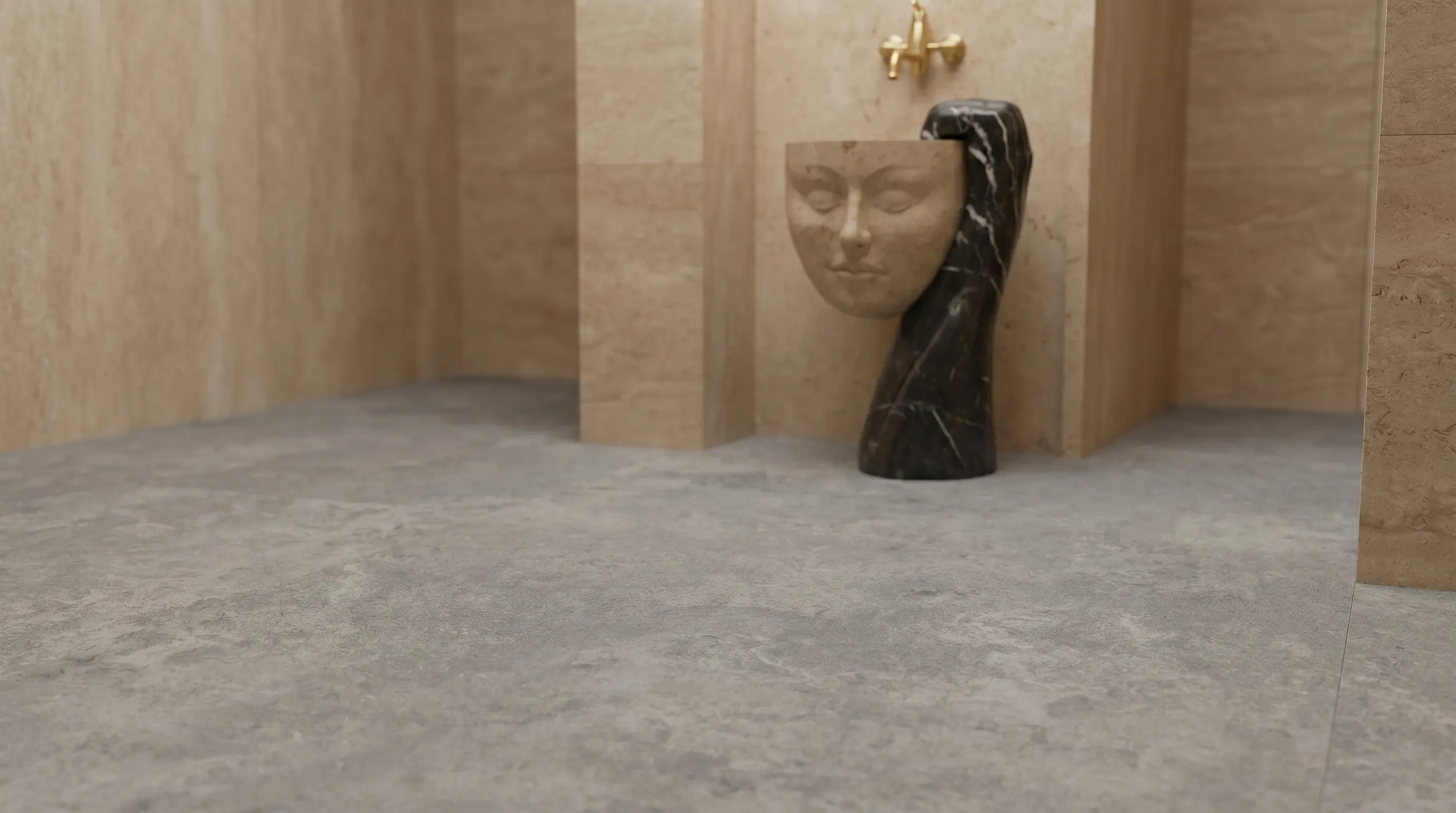 Элизиан Травертини Гриджио Натуральный 600X1200 — интерьер 7