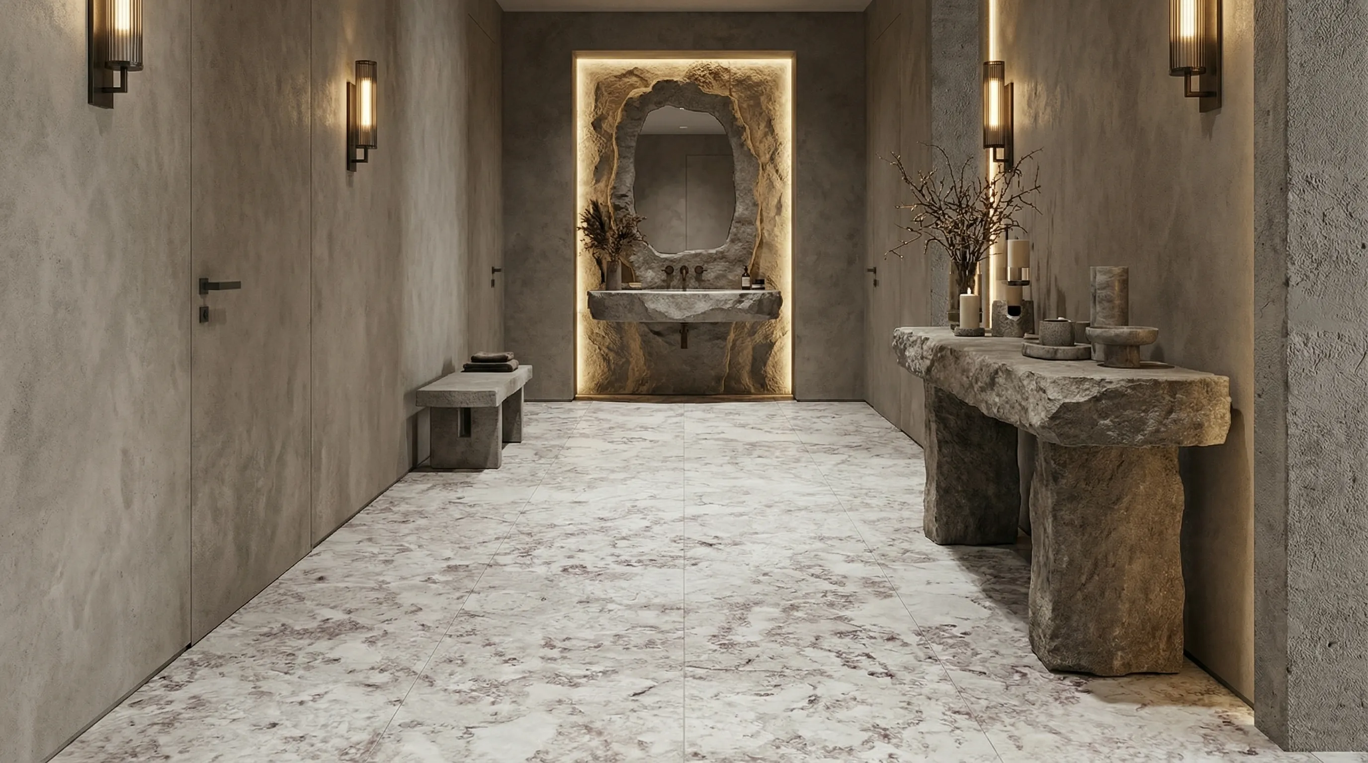 Млечный камень 3200мм*1600мм*12мм — интерьер 1