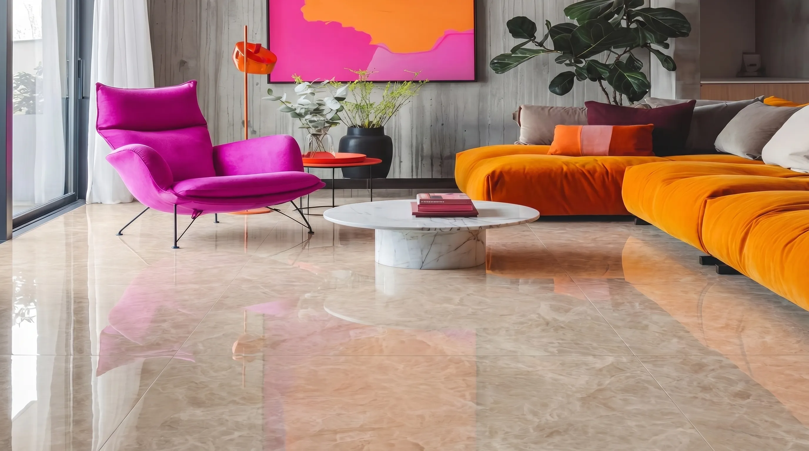 Тадж Махал Кремовый Глянцевый 60x120 — интерьер 6